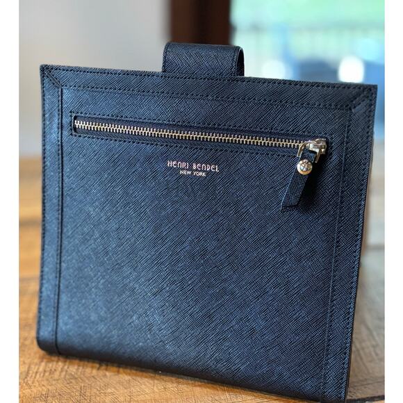 Henri Bendel West 57th Jewelry Book Black Leather Brown Suede - Picture 4 of 10